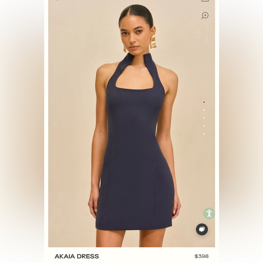 Cult gaia Halter Neck Midnight Navy Bodycon Dress